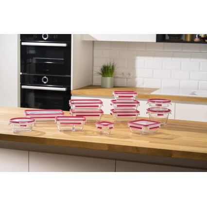 Tefal - Pojemnik na żywność 1,3 l MSEAL GLASS czerwony/szkło