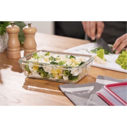 Tefal - Pojemnik na żywność 1,3 l MSEAL GLASS czerwony/szkło