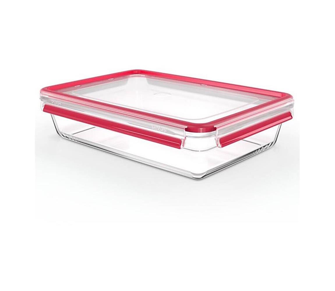 Tefal - Pojemnik na żywność 3 l MSEAL GLASS czerwony/szkło