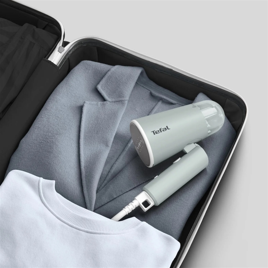 Tefal - Ręczna parownica do ubrań ORIGIN TRAVEL zielona
