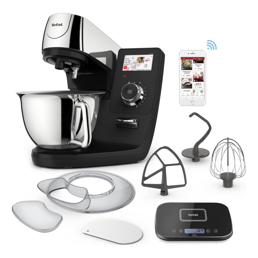 Tefal - Robot kuchenny z wagą I-COACH TOUCH 1200W/230V ze stali nierdzewnej