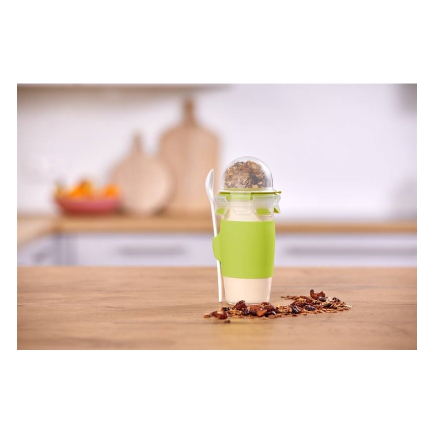 Tefal - Słoik na jogurt z łyżką 0,45 l MASTER SEAL TO GO zielony