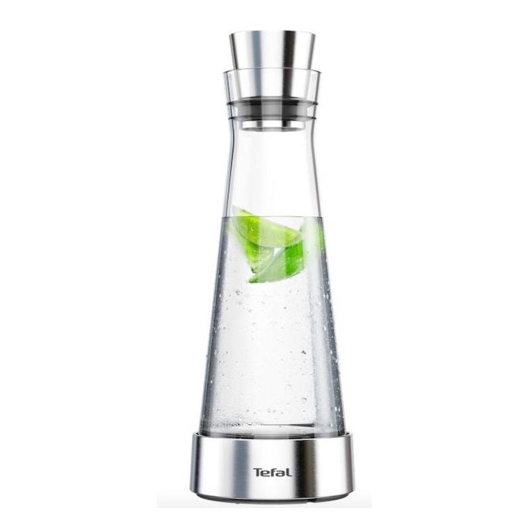 Tefal - Szklana karafka chłodząca FLOW SLIM 1 l stal nierdzewna/szkło