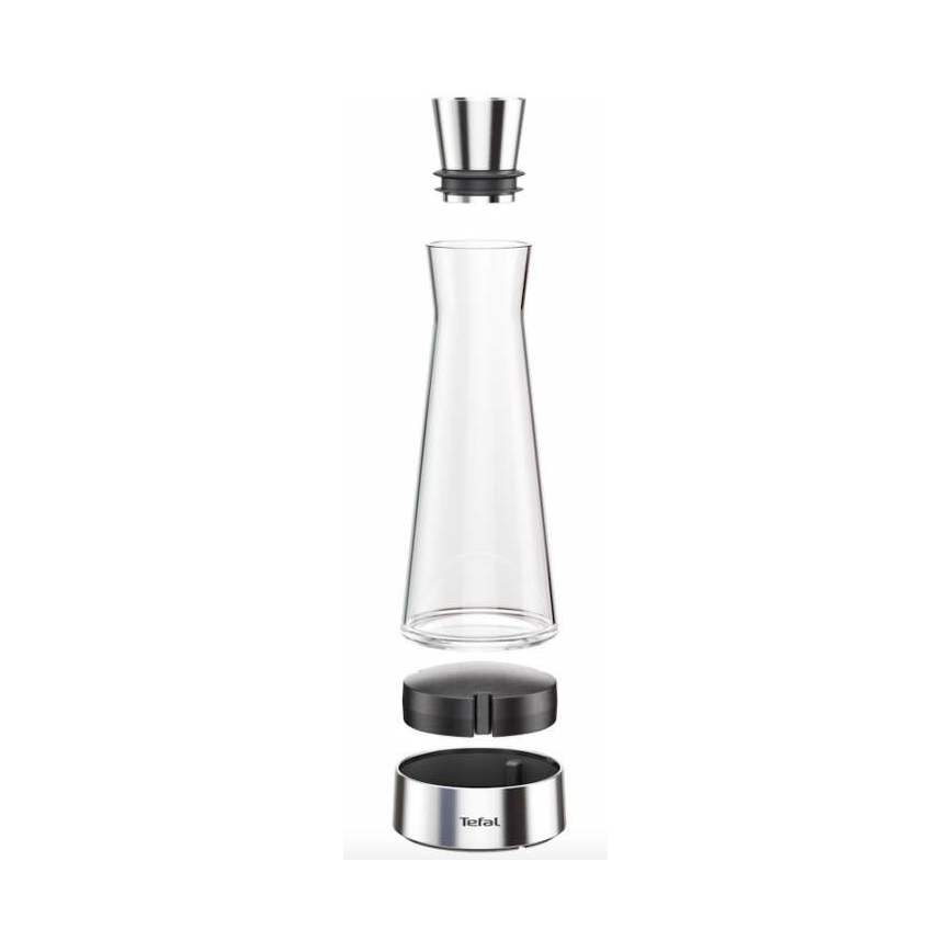 Tefal - Szklana karafka chłodząca FLOW SLIM 1 l stal nierdzewna/szkło