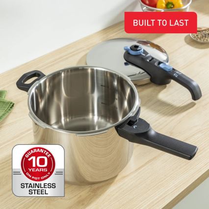Tefal - Szybkowar 6 l SECURE TRENDY stal nierdzewna