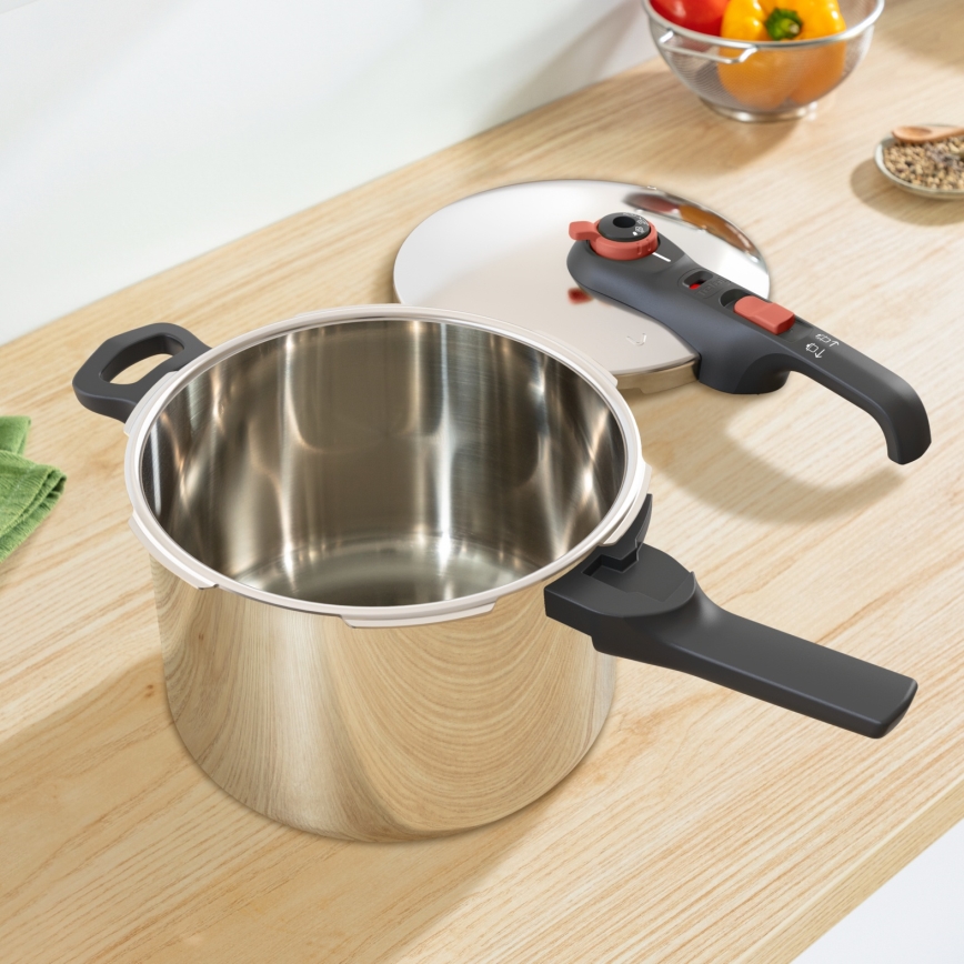 Tefal - Szybkowar 6 l SECURE TRENDY + zestaw 5-częściowy INGENIO EMOTION