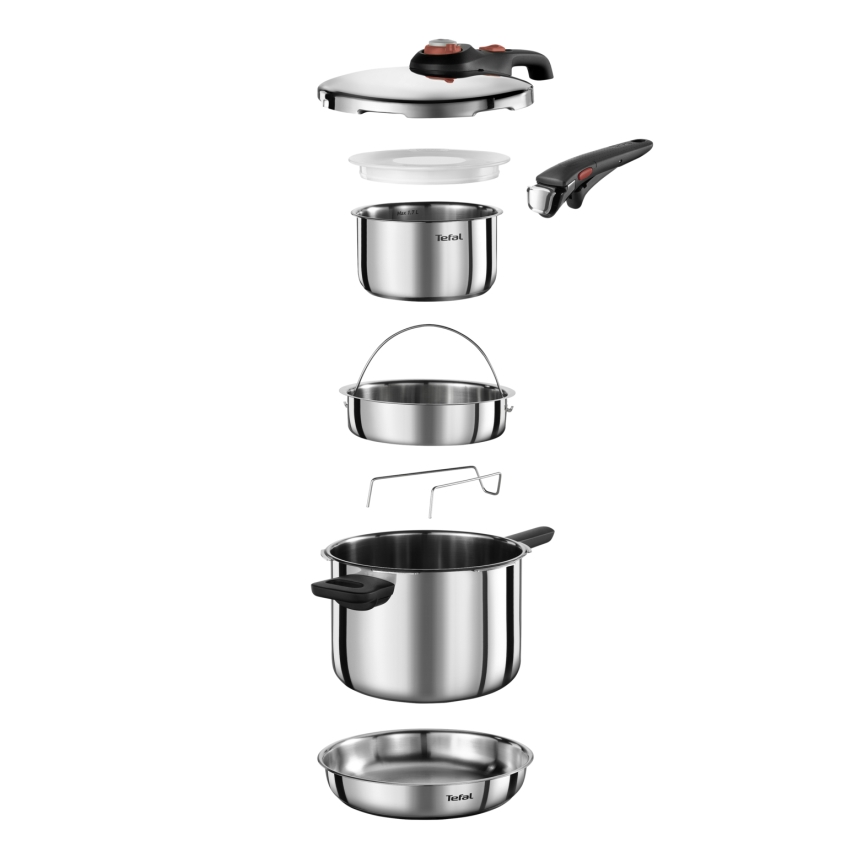 Tefal - Szybkowar 6 l SECURE TRENDY + zestaw 5-częściowy INGENIO EMOTION