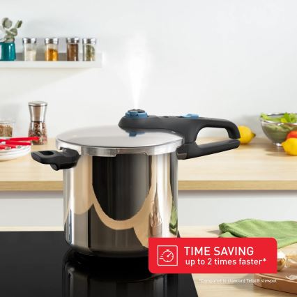 Tefal - Szybkowar 8 l SECURE TRENDY stal nierdzewna