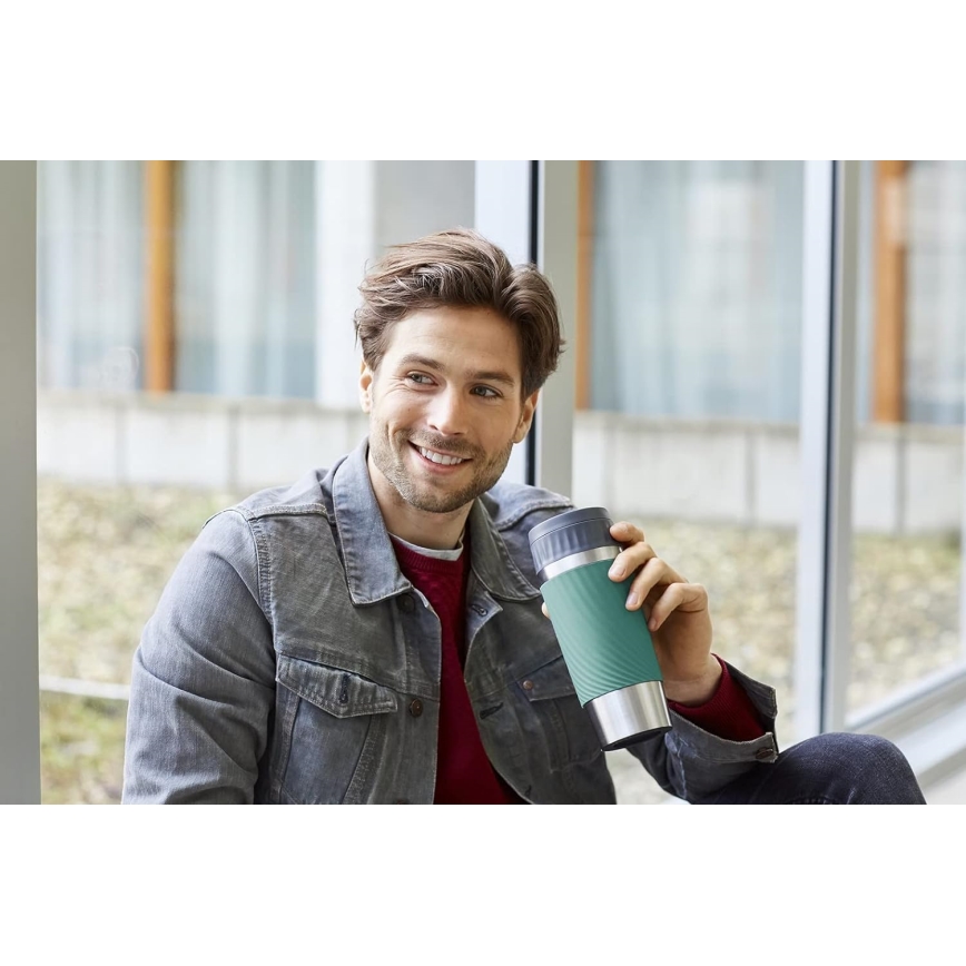 Tefal - Termokubek 360 ml EASY TWIST MUG stal nierdzewna/zielony