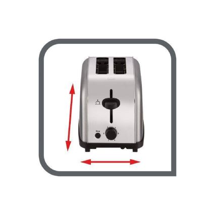 Tefal - Toster z dwoma otworami ULTRA MINI 700W/230V matowy chrom