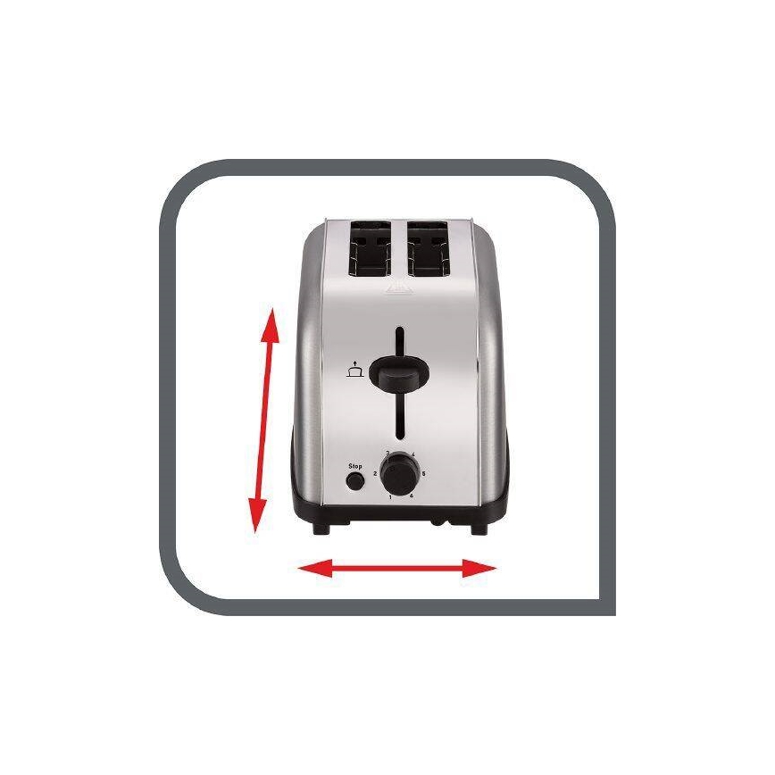 Tefal - Toster z dwoma otworami ULTRA MINI 700W/230V matowy chrom