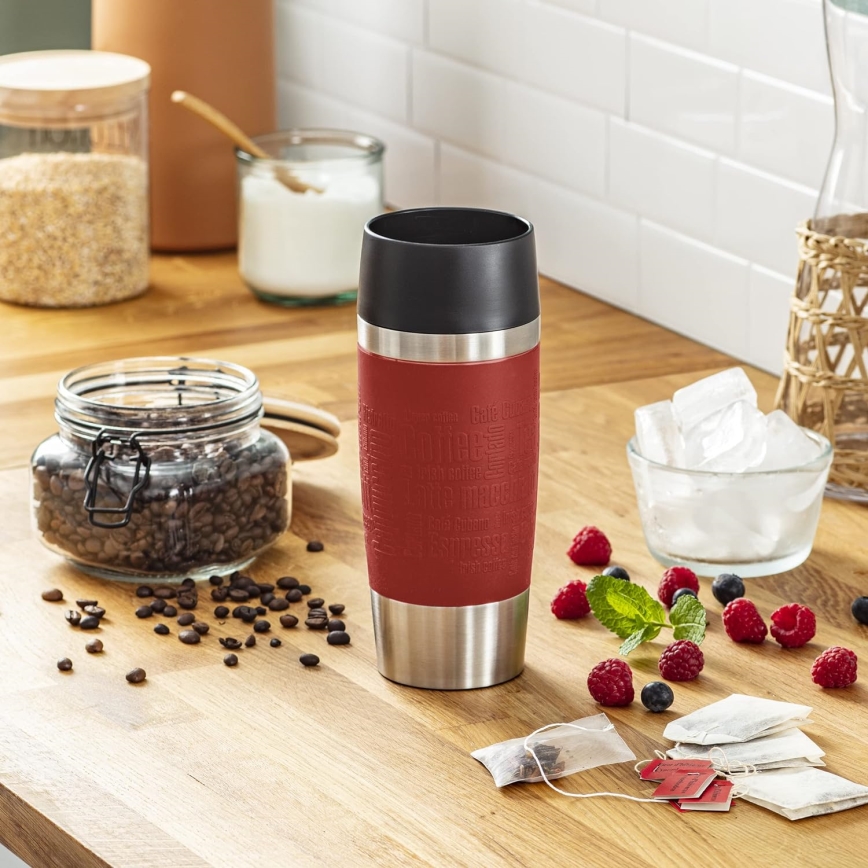 Tefal - Kubek podróżny 360 ml TRAVEL MUG stal nierdzewna/czerwony