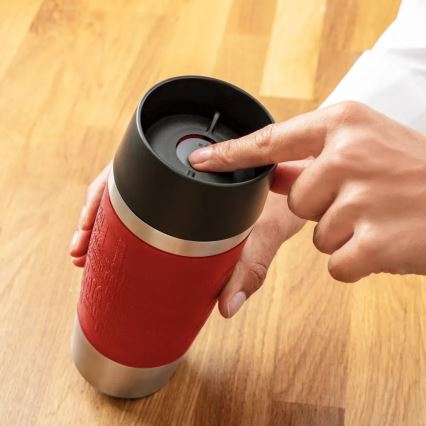Tefal - Kubek podróżny 360 ml TRAVEL MUG stal nierdzewna/czerwony