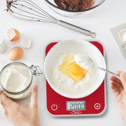 Tefal - Waga kuchenna OPTISS 2xAAA czerwony