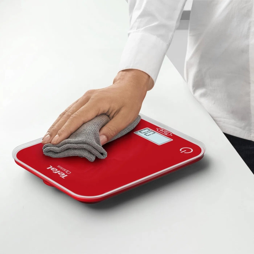 Tefal - Waga kuchenna OPTISS 2xAAA czerwony