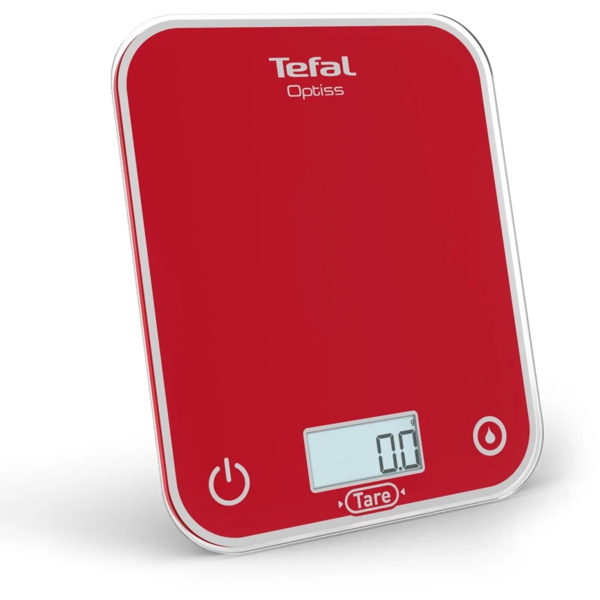 Tefal - Waga kuchenna OPTISS 2xAAA czerwony