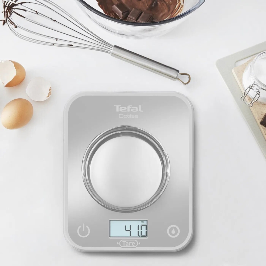 Tefal - Waga kuchenna OPTISS 2xAAA szary
