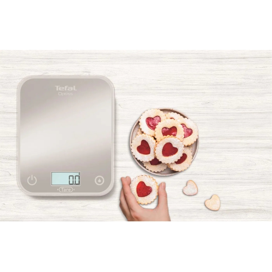 Tefal - Waga kuchenna OPTISS 2xAAA szary