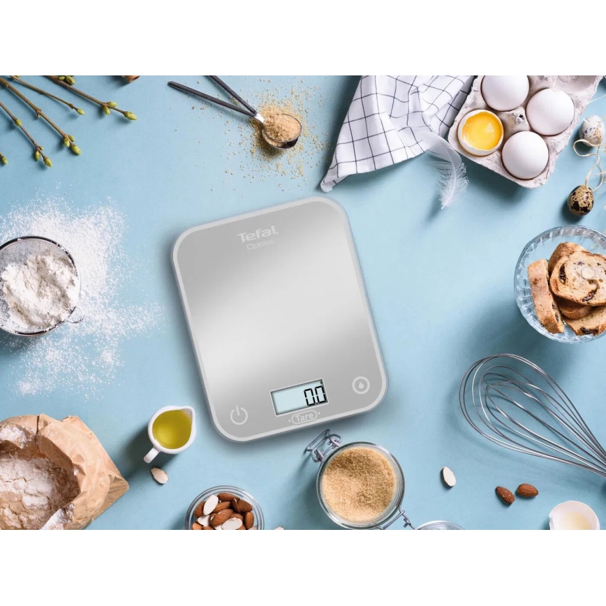 Tefal - Waga kuchenna OPTISS 2xAAA szary