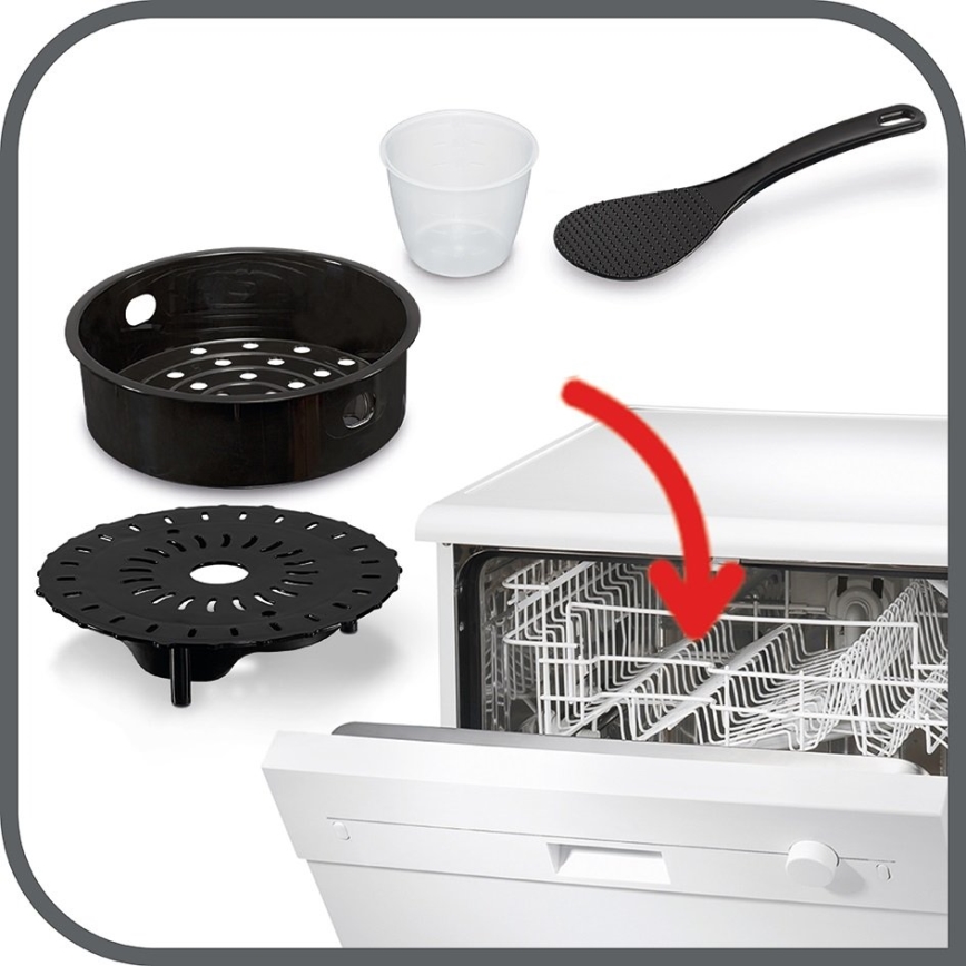 Tefal - Wielofunkcyjny elektryczny szybkowar ALL IN ONE POT 1100W/230V matowy chrom/czarny