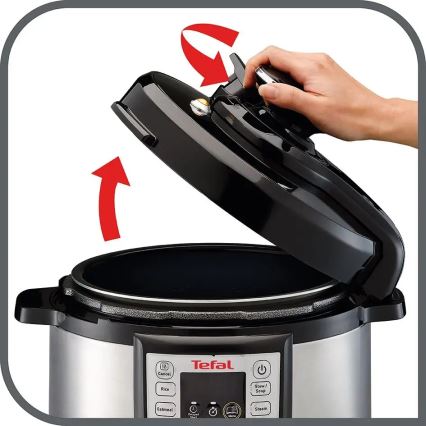 Tefal - Wielofunkcyjny elektryczny szybkowar ALL IN ONE POT 1100W/230V matowy chrom/czarny