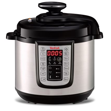 Tefal - Wielofunkcyjny elektryczny szybkowar ALL IN ONE POT 1100W/230V matowy chrom/czarny