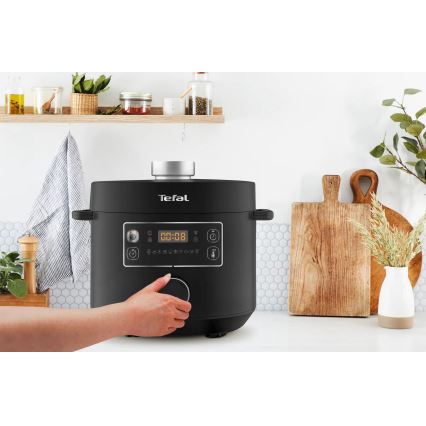 Tefal - Wielofunkcyjny garnek elektryczny TURBO CUISINE 4,8 l 1090W/230V czarny