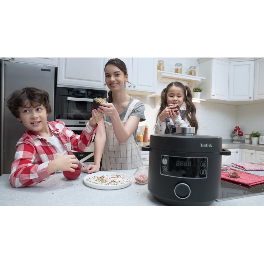 Tefal - Wielofunkcyjny garnek elektryczny TURBO CUISINE 4,8 l 1090W/230V czarny