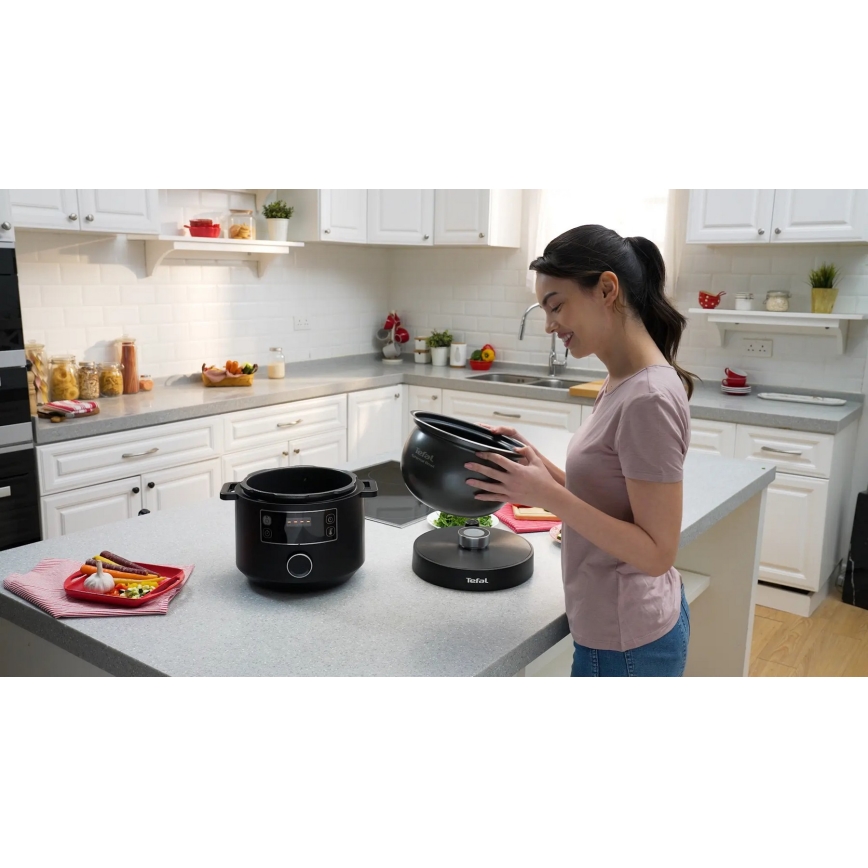 Tefal - Wielofunkcyjny garnek elektryczny TURBO CUISINE 4,8 l 1090W/230V czarny