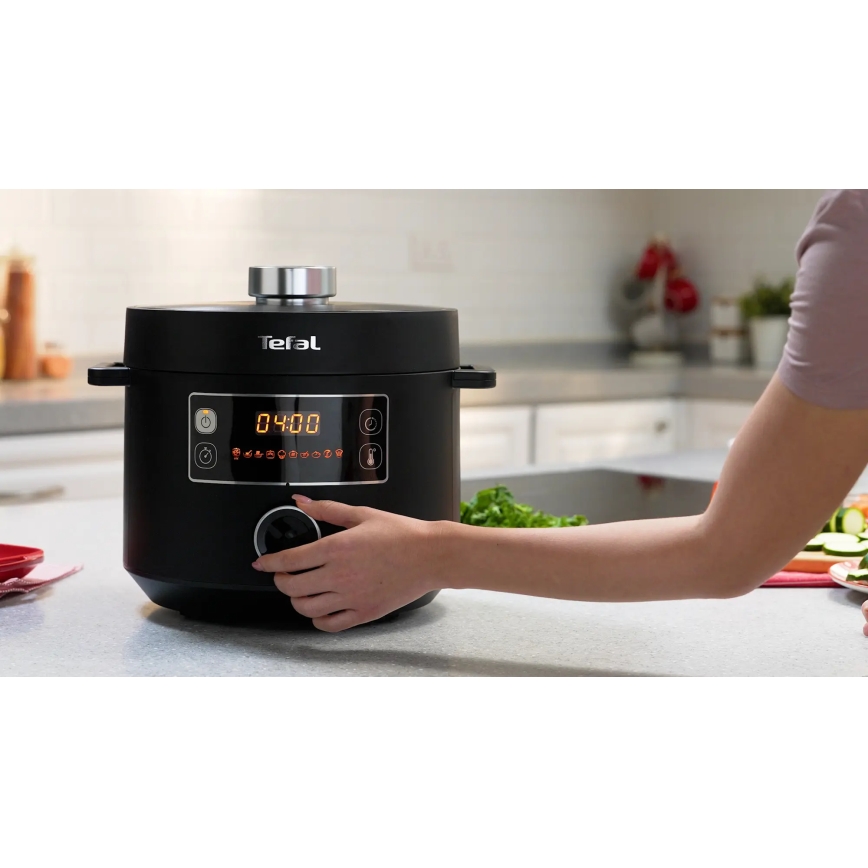 Tefal - Wielofunkcyjny garnek elektryczny TURBO CUISINE 4,8 l 1090W/230V czarny