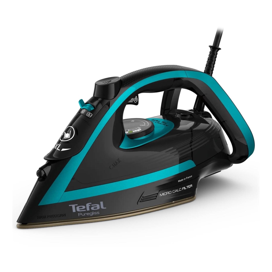 Tefal - Żelazko parowe PUREGLISS 3000W/230V turkusowe/czarne