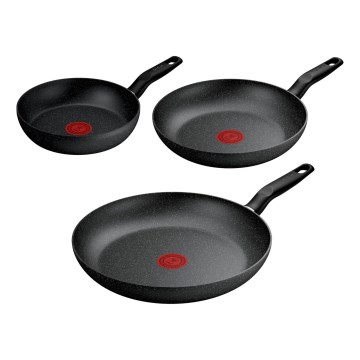 Tefal - Zestaw 3 patelni DARK ESSENTIAL