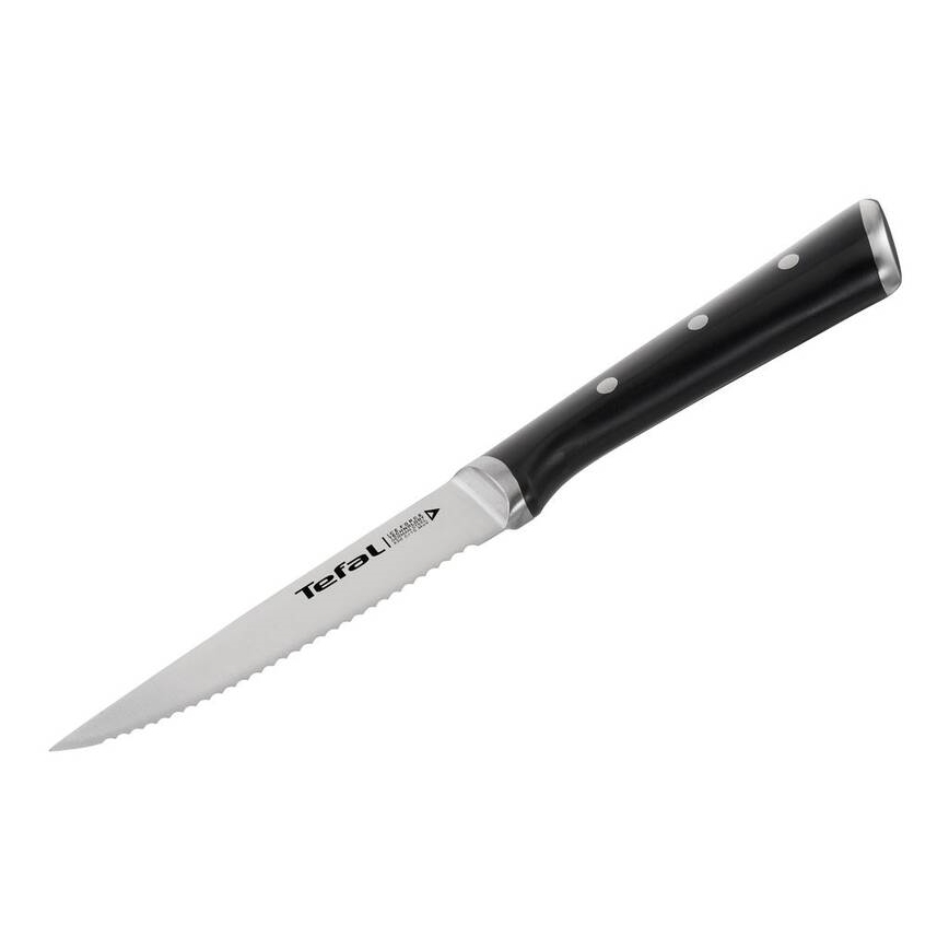 Tefal - ZESTAW 4x Nóż do steków ze stali nierdzewnej ICE FORCE 11 cm chrom błyszczący/czarny