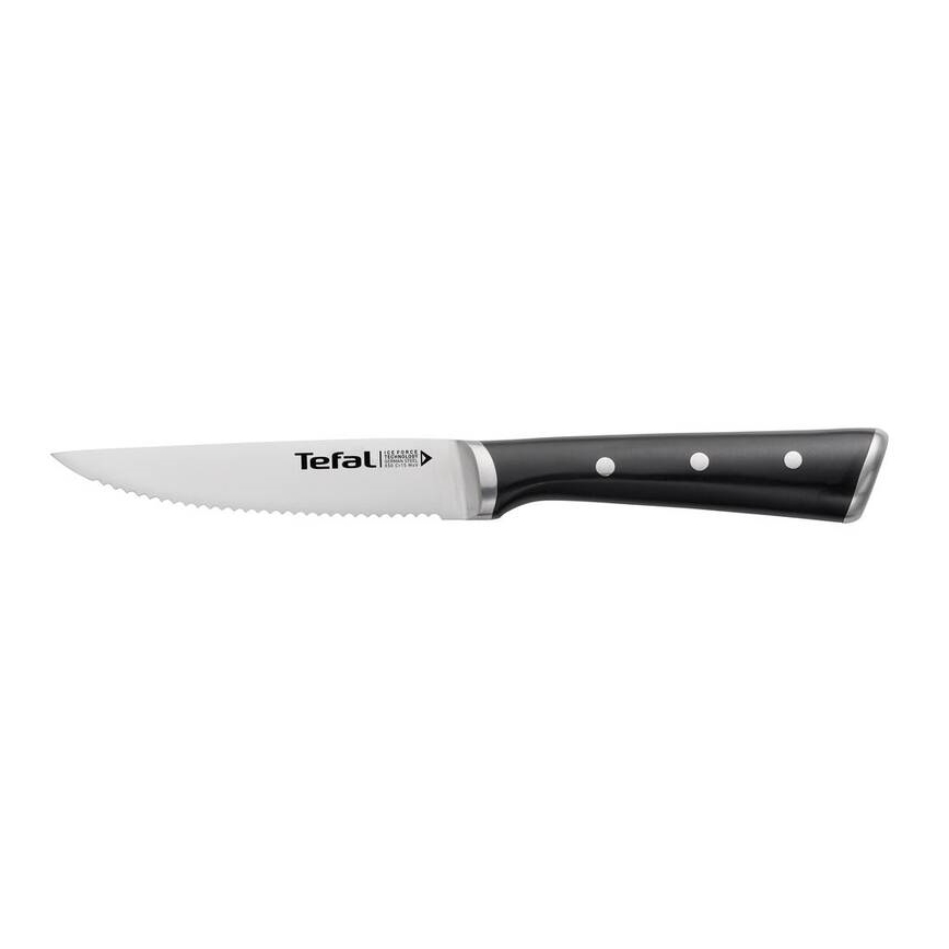 Tefal - ZESTAW 4x Nóż do steków ze stali nierdzewnej ICE FORCE 11 cm chrom błyszczący/czarny