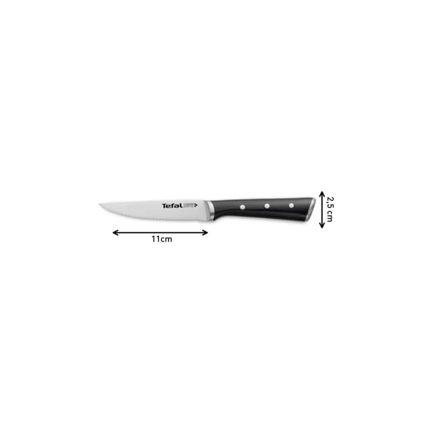 Tefal - ZESTAW 4x Nóż do steków ze stali nierdzewnej ICE FORCE 11 cm chrom błyszczący/czarny