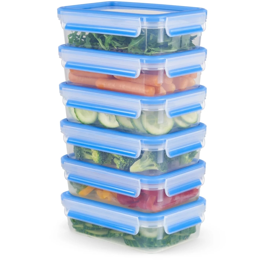 Tefal - ZESTAW 6x Pojemnik na jedzenie 0,8 l MASTER SEAL FRESH niebieski