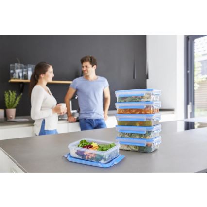 Tefal - ZESTAW 6x pojemników na żywność 0,8 l MASTER SEAL FRESH niebieski