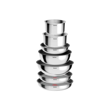 Tefal - Zestaw naczyń 15 elementów INGENIO COOK ze stali nierdzewnej