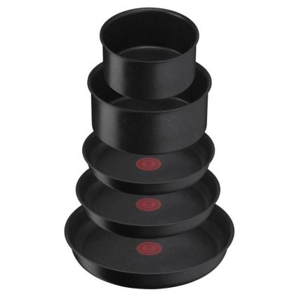 Tefal - Zestaw naczyń 8 elementów INGENIO BLACK STONE