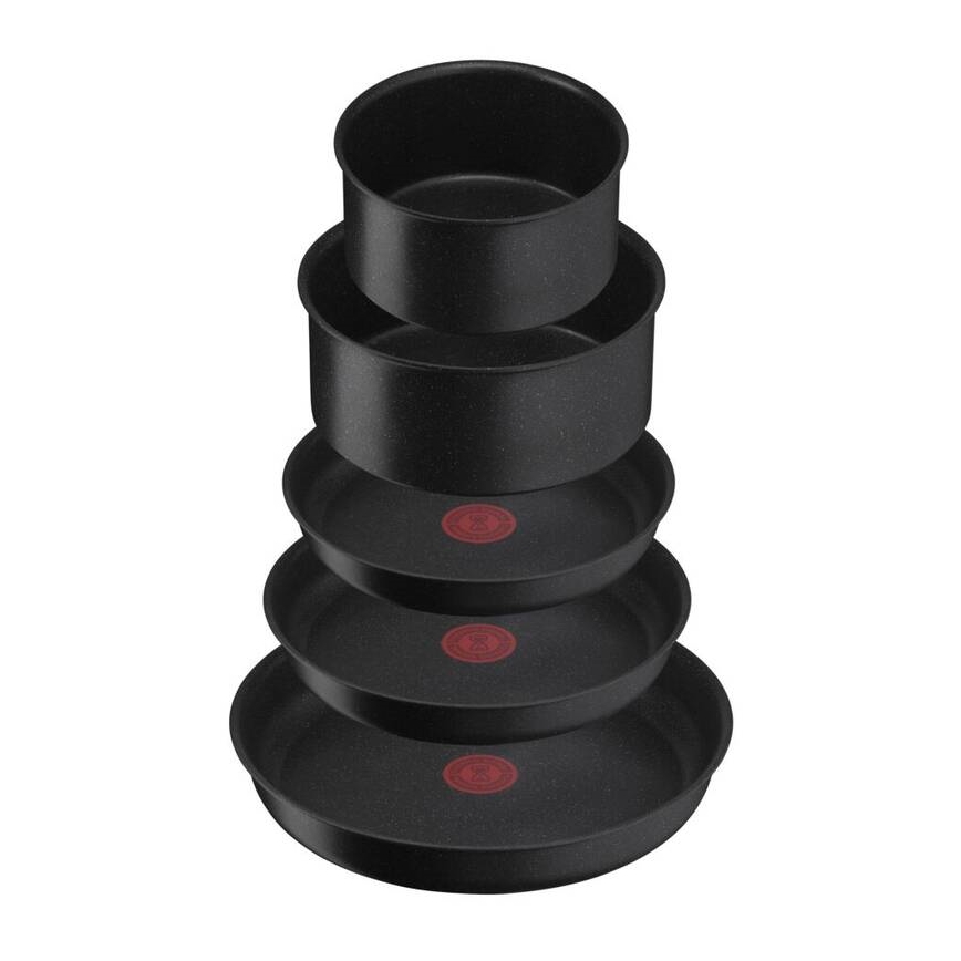 Tefal - Zestaw naczyń 8 elementów INGENIO BLACK STONE