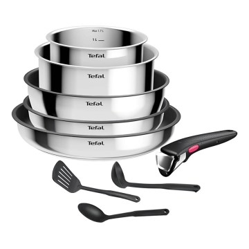 Tefal - Zestaw naczyń 9 elementów INGENIO COOK ze stali nierdzewnej