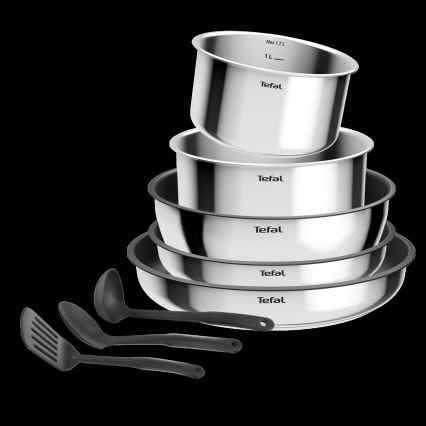 Tefal - Zestaw naczyń 9 elementów INGENIO COOK ze stali nierdzewnej