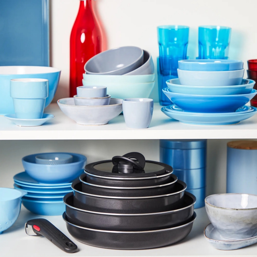 Tefal - Zestaw naczyń kuchennych 10 szt. INGENIO EASY COOK &CLEAN BLACK