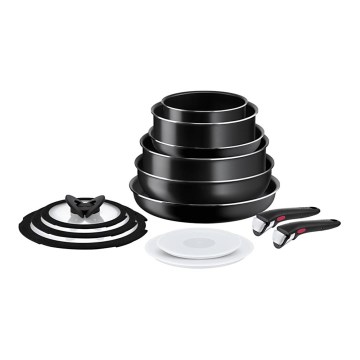 Tefal - Zestaw naczyń kuchennych 13 szt INGENIO EASY COOK & CLEAN BLACK