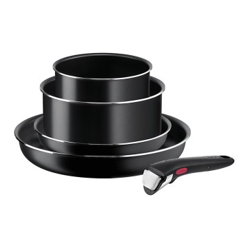 Tefal - Zestaw naczyń kuchennych 5 szt INGENIO EASY COOK & CLEAN BLACK