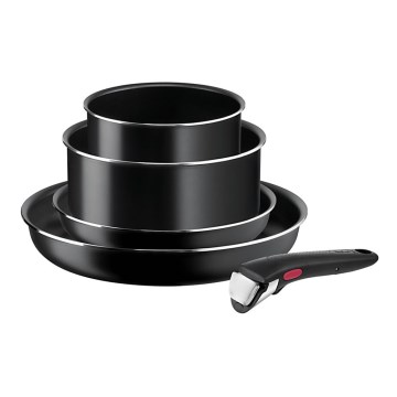 Tefal - Zestaw naczyń kuchennych 5 szt INGENIO EASY COOK & CLEAN BLACK