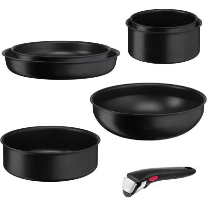 Tefal - Zestaw naczyń kuchennych 7 szt. INGENIO BLACK STONE