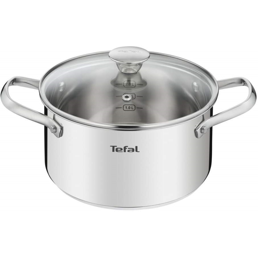 Tefal - Zestaw naczyń kuchennych 9 szt. COOK EAT stal nierdzewna