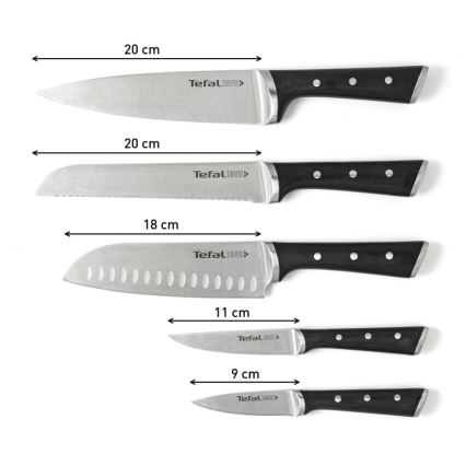 Tefal - Zestaw noży kuchennych w stojaku ICE FORCE 6 szt