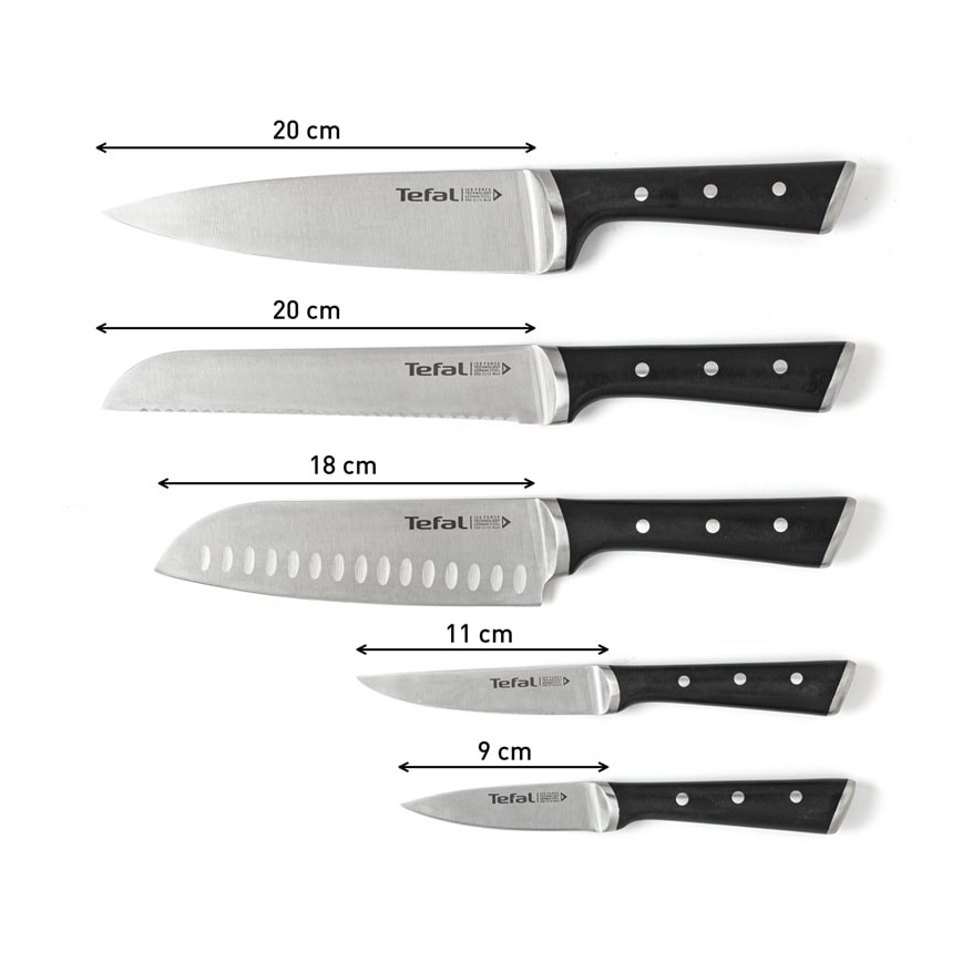 Tefal - Zestaw noży kuchennych w stojaku ICE FORCE 6 szt
